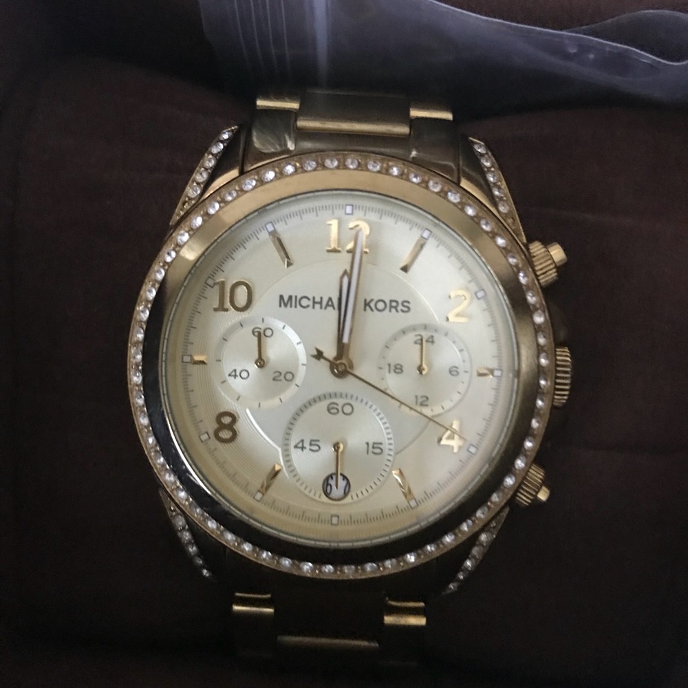 100% Authentic Gold/ diamond Michael Kors Watch